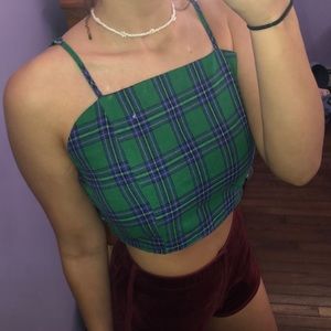 blue and green Zaful crop top